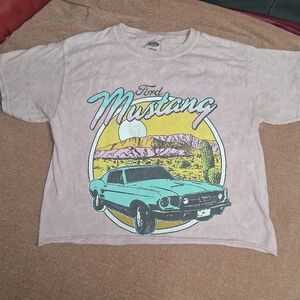 Ford Mustang Graphic Crop Top - Light Purple
